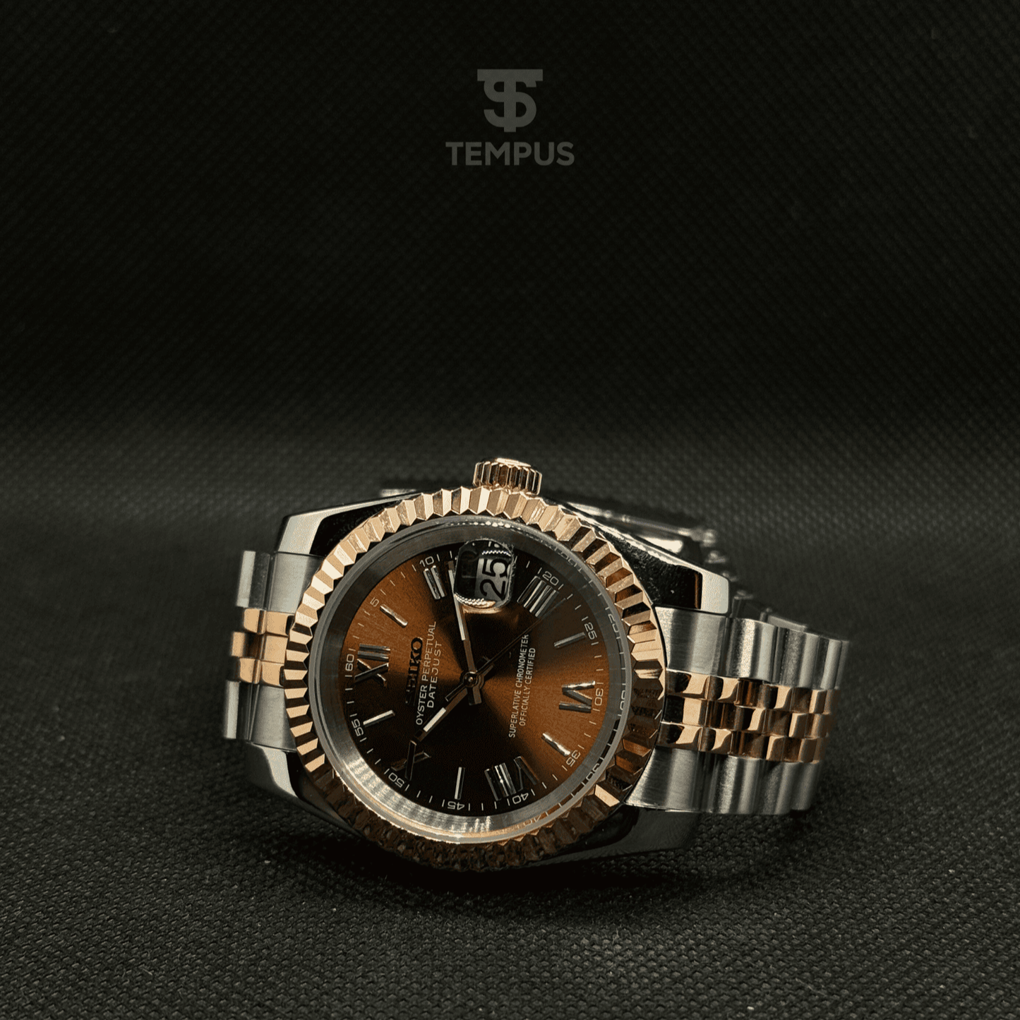 Datejust Mod - Roman Two-Tone Chocolate