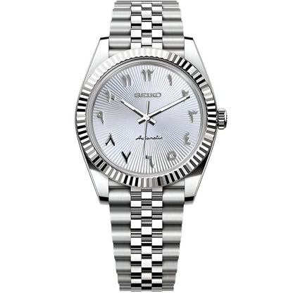 Datejust Mod - Textured Arabic White