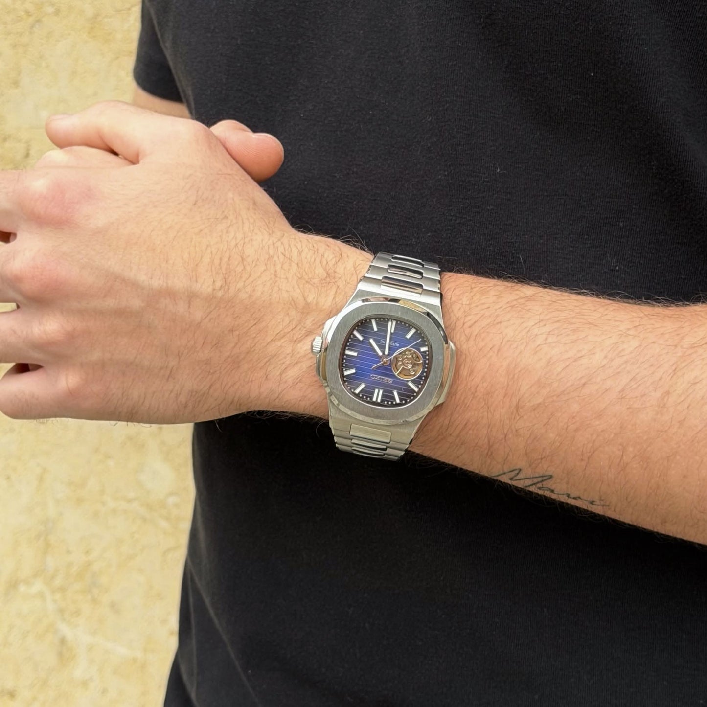 Seiko Nautilus Mod - Navy Blue Open Heart