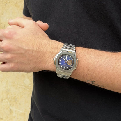 Seiko Nautilus Mod - Navy Blue Open Heart