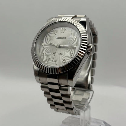 Datejust Mod - Textured Arabic White