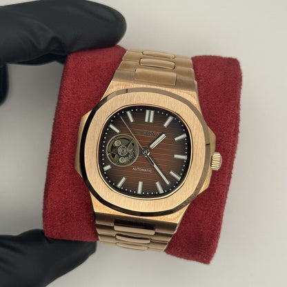 Nautilus Mod - Rose Gold Chocolate Open Heart