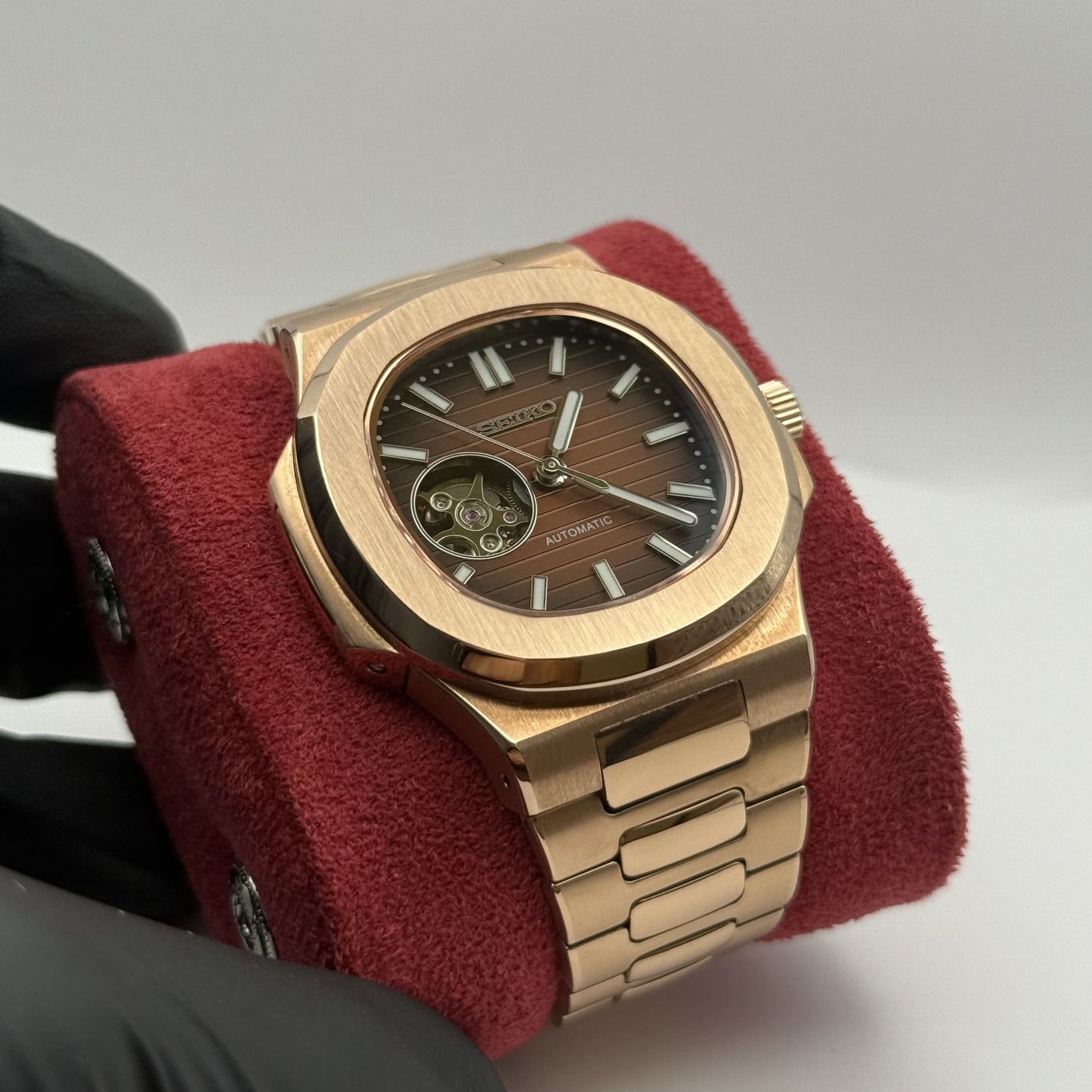 Nautilus Mod - Rose Gold Chocolate Open Heart