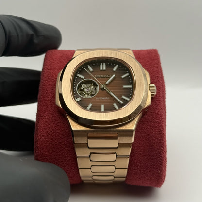 Nautilus Mod - Rose Gold Chocolate Open Heart