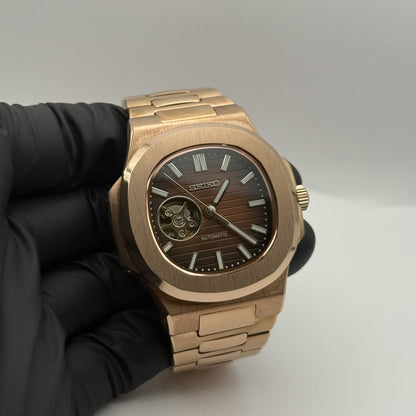 Nautilus Mod - Rose Gold Chocolate Open Heart