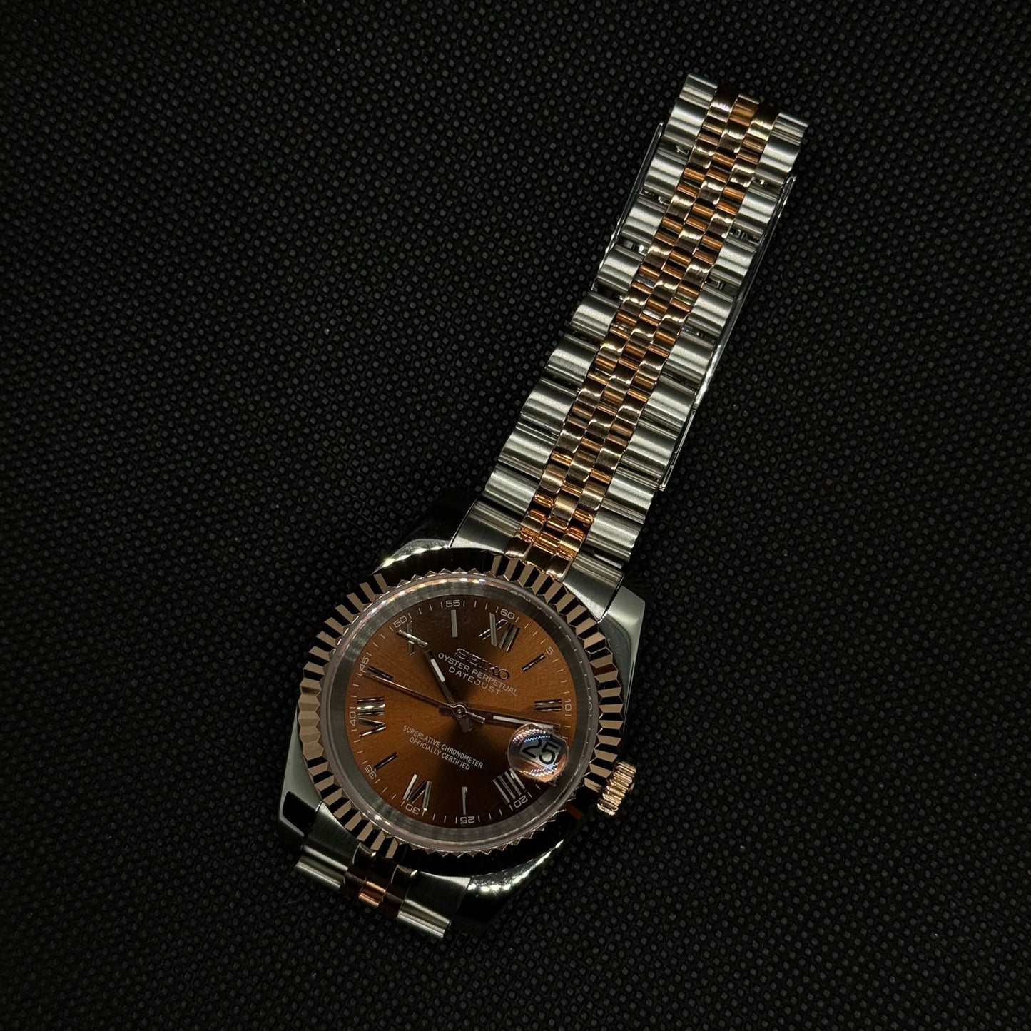 Datejust Mod - Roman Two-Tone Chocolate
